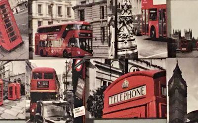 Stunning London Wall Canvas - Big Ben, Red Phone Booth And Red Double Decker Buss