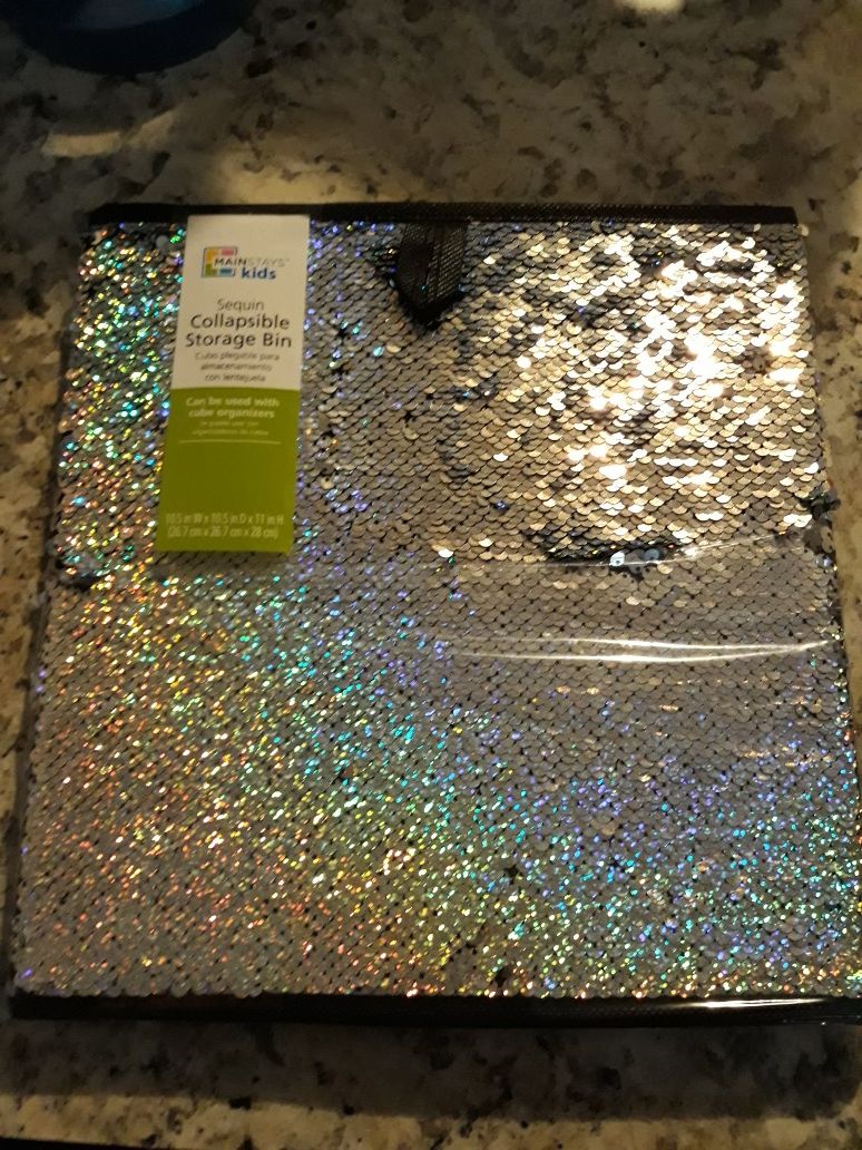 Reversible Sequin Cube Storage Bins - 5 pack