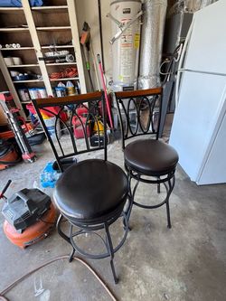 Bar Stools with Cushioned Seats Set of 2