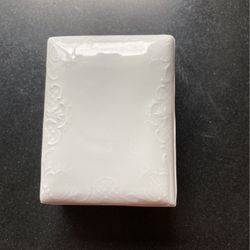 Antique French Limoges White Porcelain Trinket Box