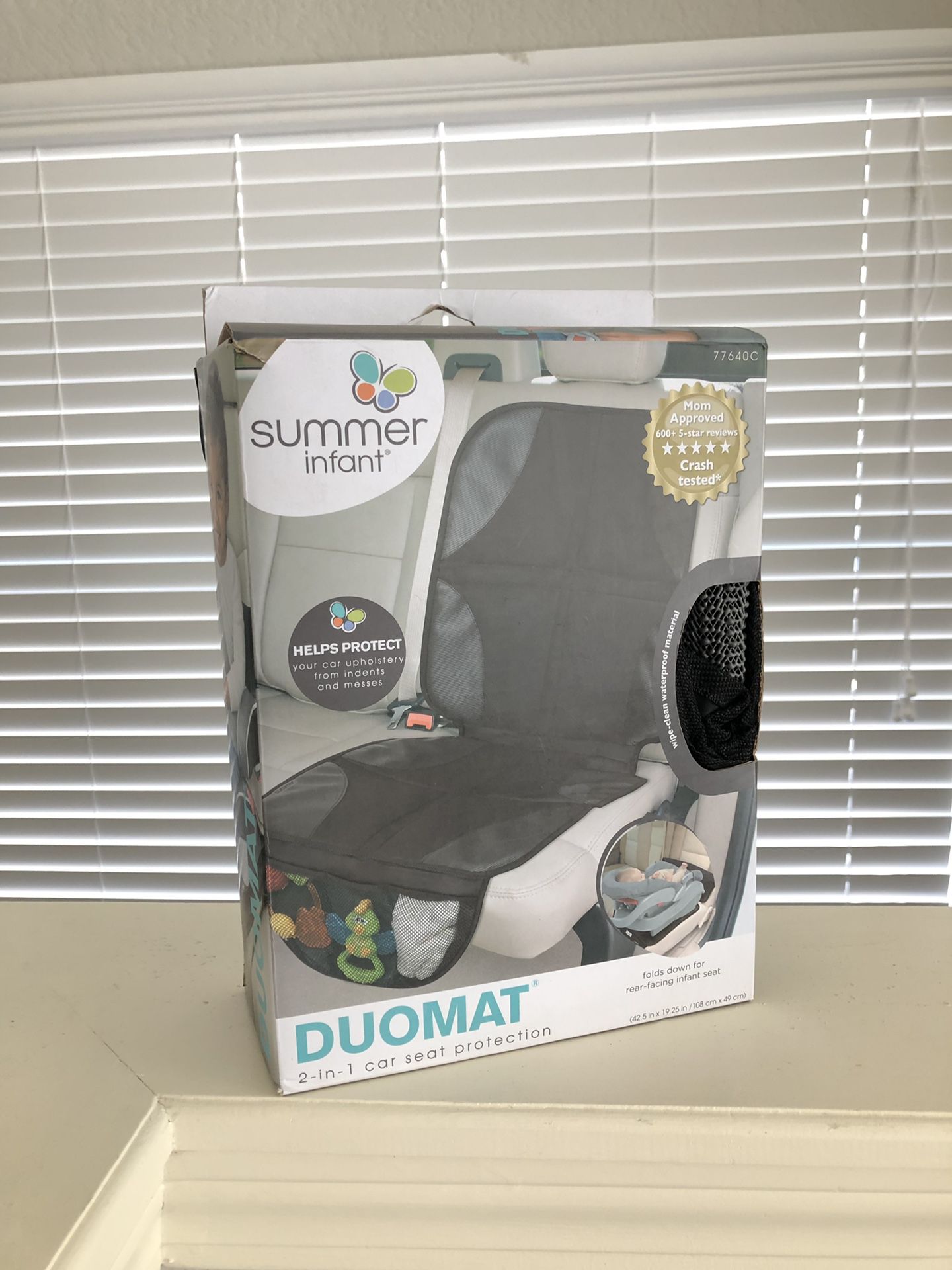 Summer Infant DuoMat Car Seat Protector Mat Seat Cover Pad Mat Waterproof Black