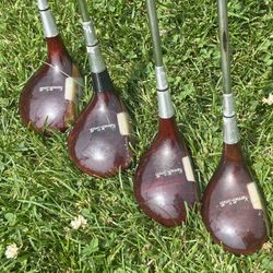 Vintage Kenneth Smith Deluxe Golf Clubs/Woods 1-4