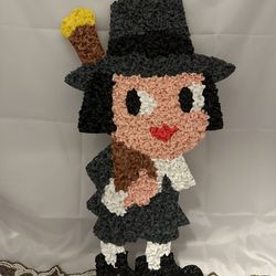 Vintage melted Popcorn Pilgrim Thanksgiving 