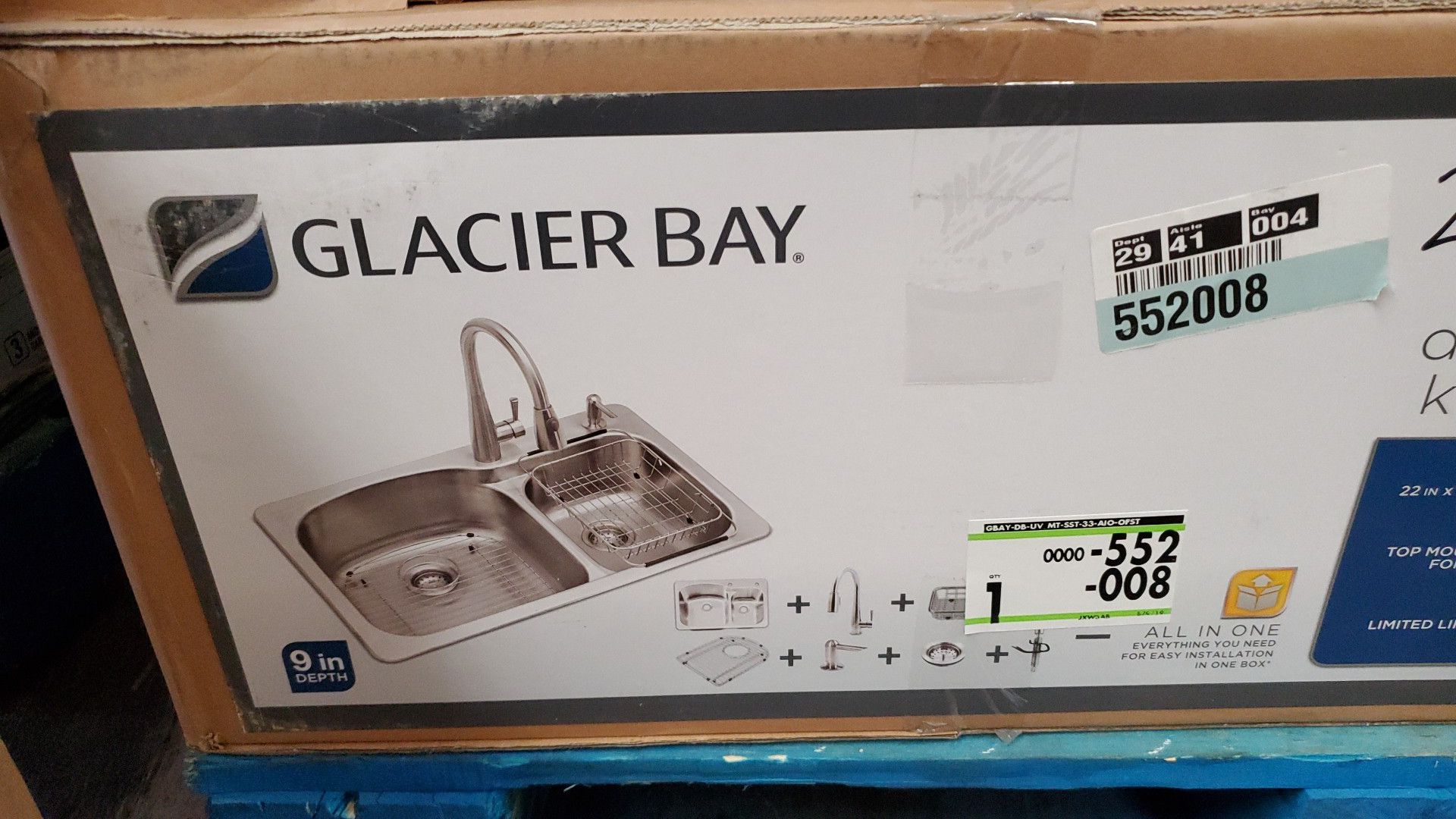 Glacier all in one kitchen sink