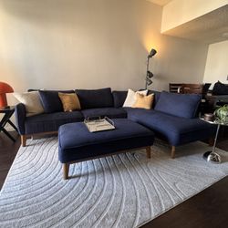 Sectional Sofa Couch With Matching Ottoman