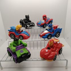Marvel Super Hero Adventures, Pull-back Action Vehicle - 6 Pack (3+ Years)