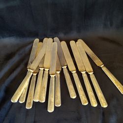 Antique Rogers Bros Warranted 16 DWT Lot Of Blunt French Dinner Knives Set Of 12