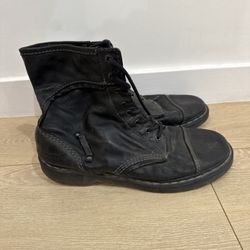 Dr Martens Leather Plaid Combat Boots Vintage Us Size 11