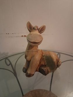 Rustic ceramic Donkey Figurine