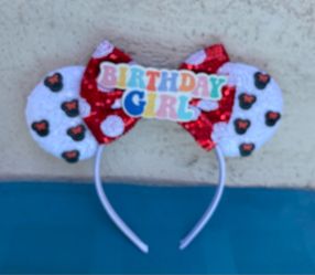 Minnie Mouse Ears Birthday Girl Headband