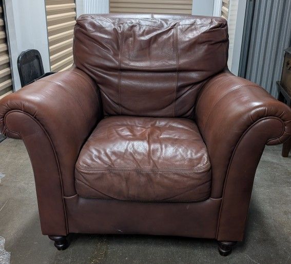 Italian Made Italian Leather Armchair 