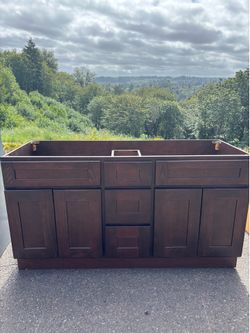 Double Sink Bathroom Vanity Cabinet - 58.5” wide - Brand New
