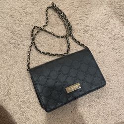 Bebe black Wallet Purse On Leather/chain