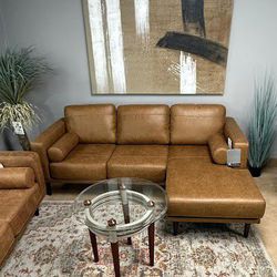 Couch Caramel /Smoke Reversible Sectional Sofa