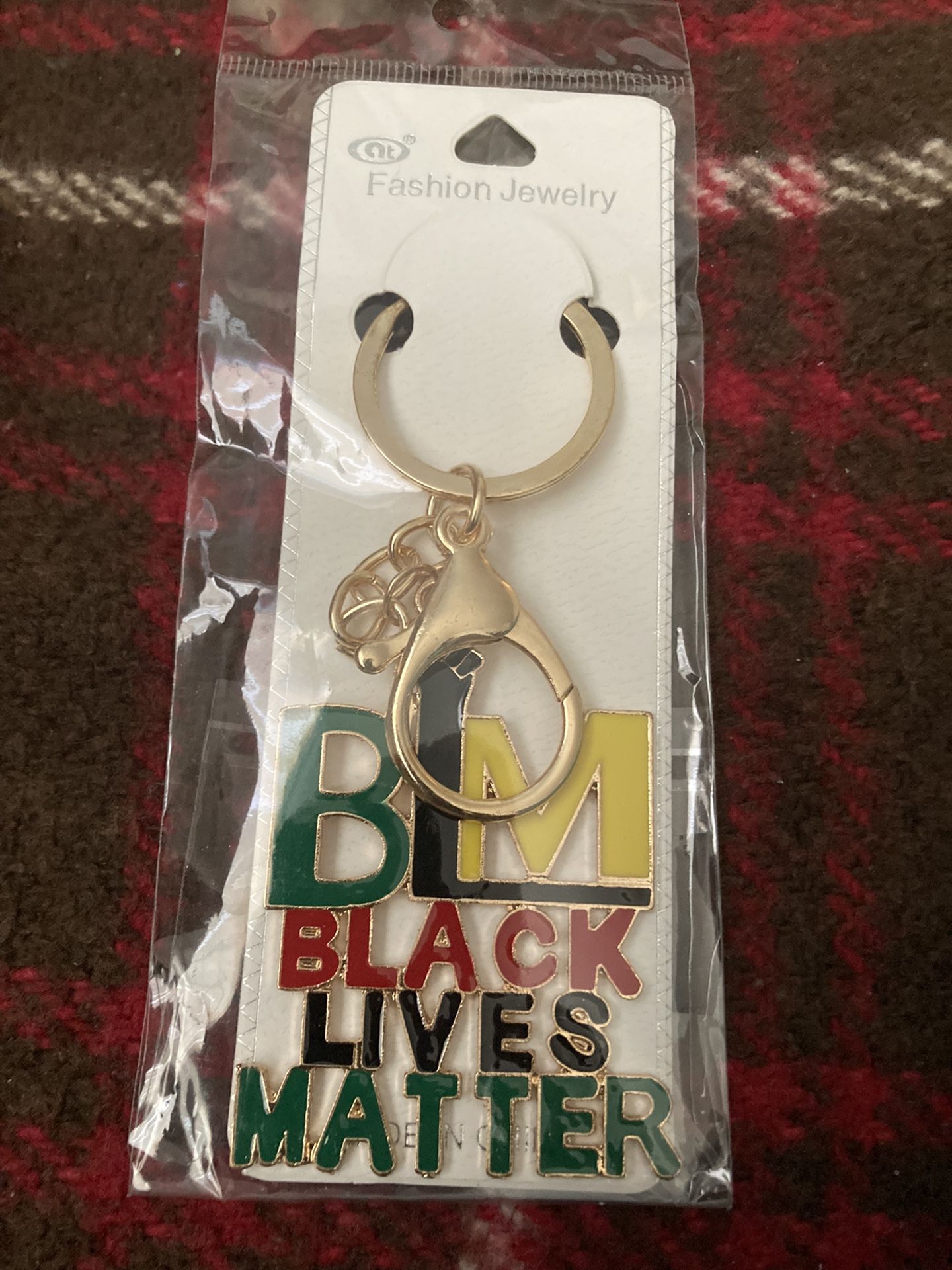 Black Lives Matter Keychain Gold Yellow Green Red