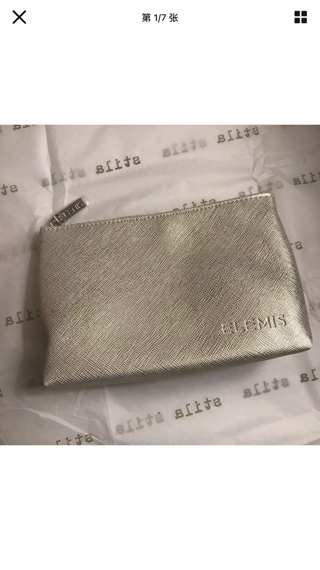Elemis Metallic Gold Toiletry Case Makeup Cosmetics Skincare Travel Bag NEW
