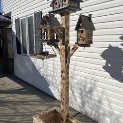 Birdhouses With Flowers Pot Feeder Water Pot