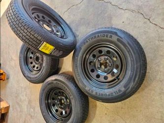 New [Each] 15" 205/75R15 Black Trailer Tire Wheel Mounted 5x4.5 Bolt Pattern 5 Lug 205-75-15
