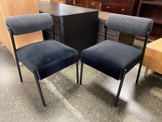 TOV FURNITURE Jolere Perforamce Velvet Black Dining Chairs (Set of 2)