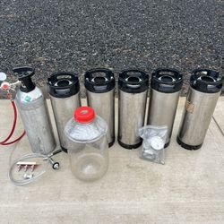 Kegs, Tap  and co2 With Plastic Car Boy. 