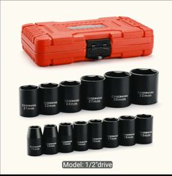 IMPACT SOCKET DRIVE 1/2 SET