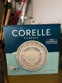Brand NewCorelle Classic 16-Piece Dinnerware Set – $10