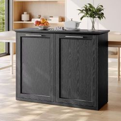 ❤️‍🔥 Tilt Out Trash Cabinet with Quick Installation and Deodorising Function, Wooden Trash Can Cabinet for Dining Room and Kitchen, Black)$100