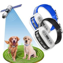GPS Wireless Dog Fence System for 2 Dog, Electric Satellite Technology Pet Containment System by GPS Signal Boundary Pets with Waterproof & Rechargeab