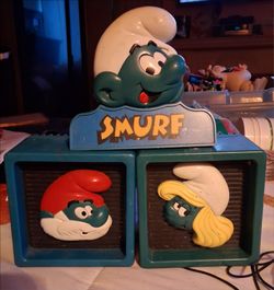 Vintage 1984 Smurf Radio Speaker Toy