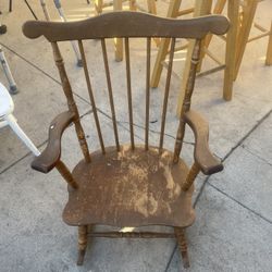 Child’s Vintage Wood Rocking Chair 