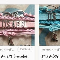 It's A Boy! It's A Girl! Baby shower Bracelet