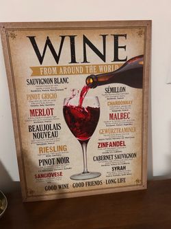 "Wine From Around The World" Retro- Style Tin sign