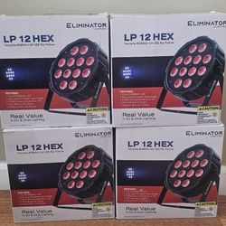 4 American DJ Eliminator LP 12 HEX 12 x 5 Watt RGBWA+UV LED DMX Par Wash Light ADJ