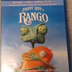 Rango Johnny Depp Movie DVD BLU RAY 2011 2 Disc Set