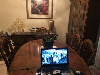 Cherry wood table with all 4 chairs