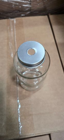 📦 Bulk Lot of 16oz Glass Beverage Bottles with Straw Hole Lids – Brand New