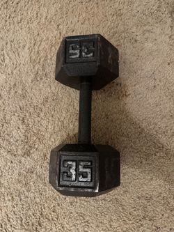 35 lb Cast Iron Hex Dumbbell