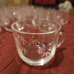 27 Crystal Clear Bamboo Stenciled SMALL PUNCH GLASSES