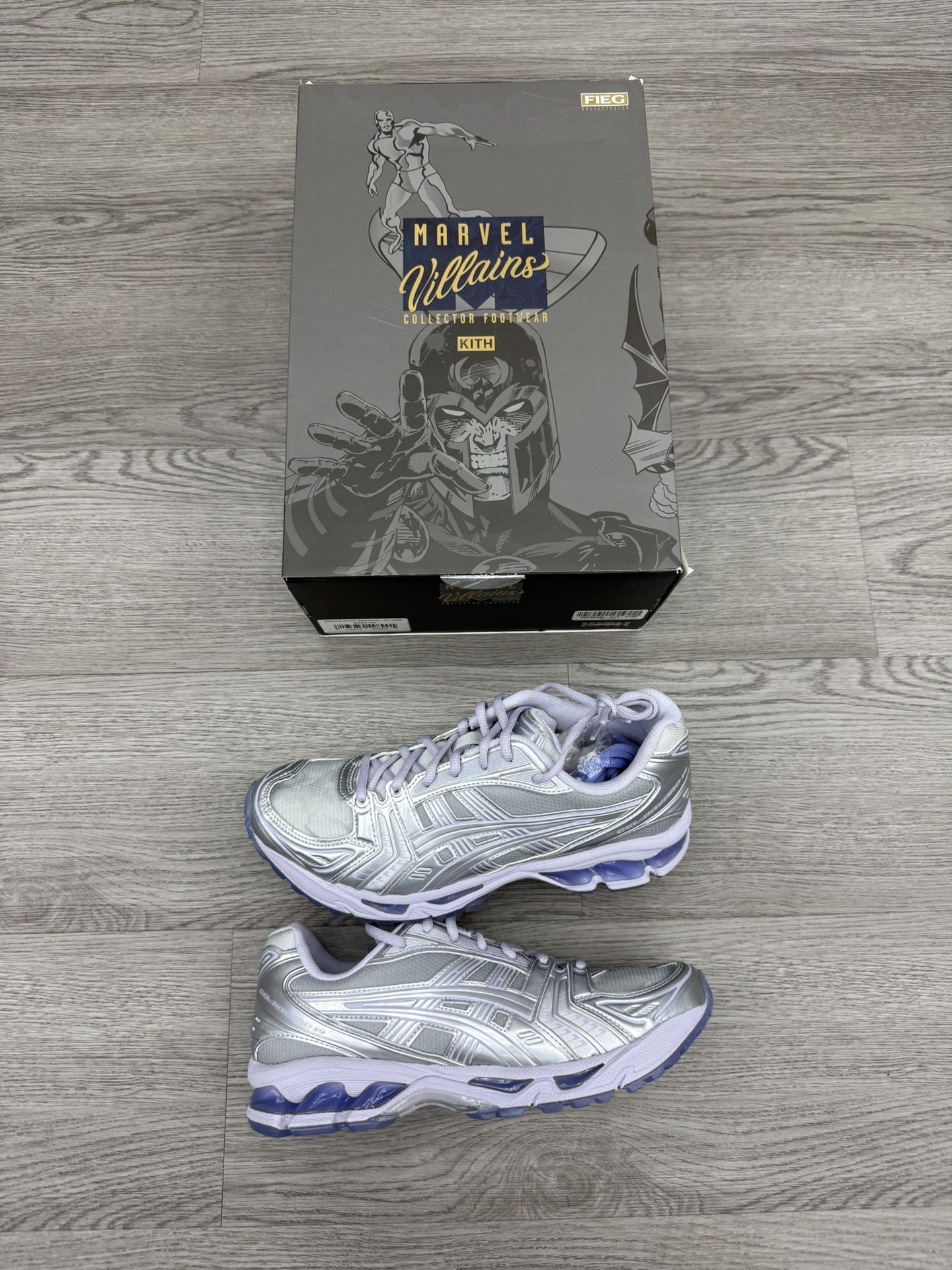 ASICS Gel-Kayano 14 Kith Marvel Villains Silver Surfer Opened Box (Comic Not Included)