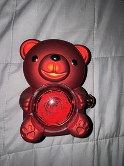 Red Bear With Gifted Necklace And Rose