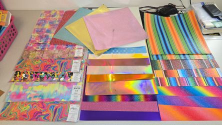 30 New 12x12 Craft Vinyl & Scrapbook Paper Sheets Cricut Silhouette Lot