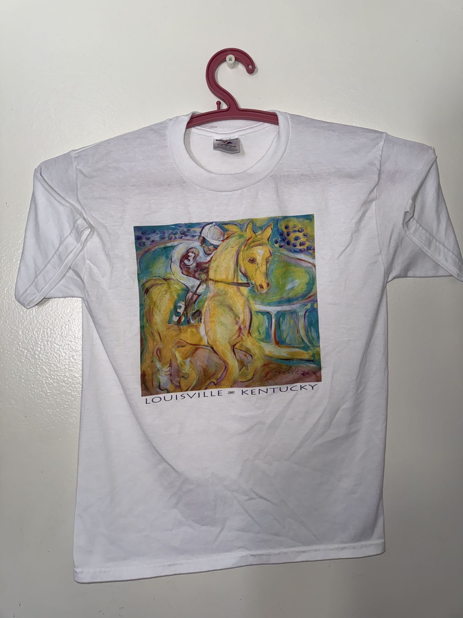 Vintage 2001 Louisville Kentucky horse racing tee size Medium
