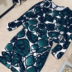 Zara Tropical theme green leaf top and skirt