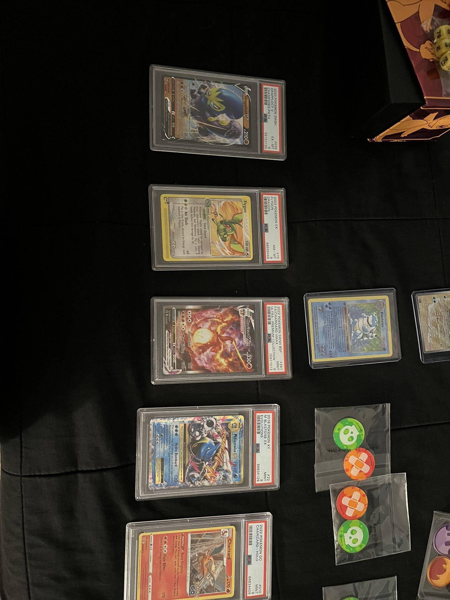 TCG PSA Cards Pokémon Boxes Dice Coins Card Sleeves