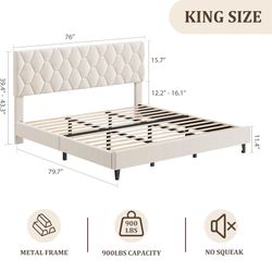 *GREY* King Sized Bed Frame - never opened still in box
