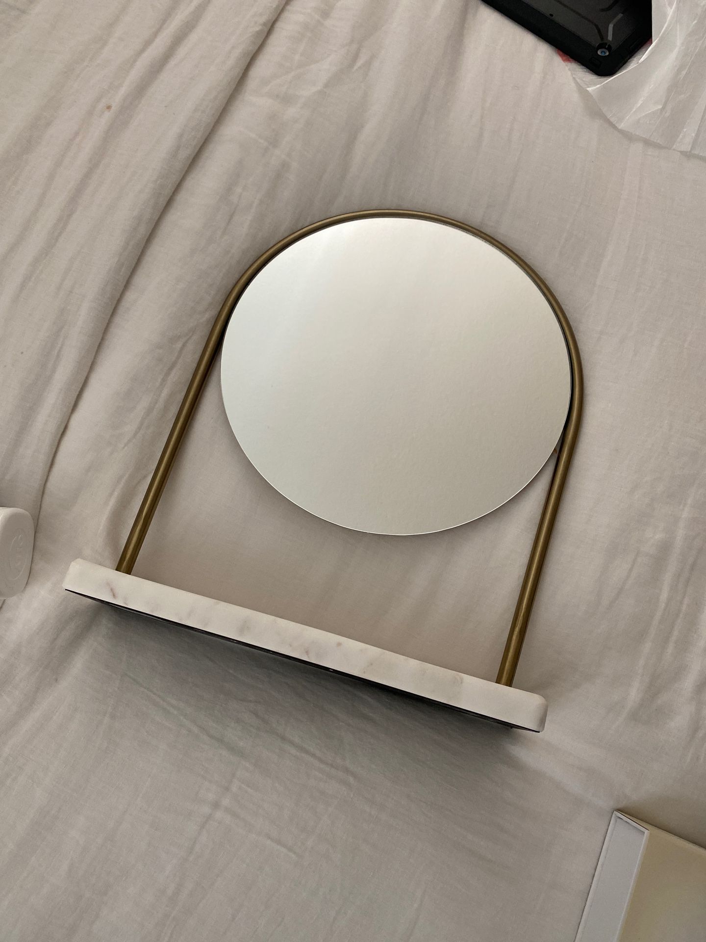 Marble Vanity table top mirror with tray