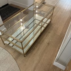 West Elm Brass And Glass Coffee Table