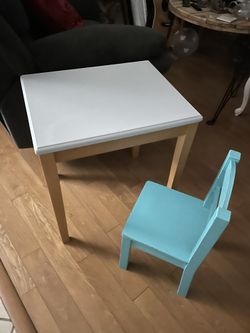 Children Wood Table With One Chair For 2 - 5 Year Olds 