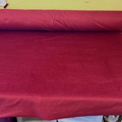 13 YDS Movie Theatre Red 100% Cotton Velvet Velour Fabric | Upholstery & Drapes
