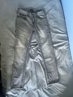 True Religion Gray Washed Denim Jeans